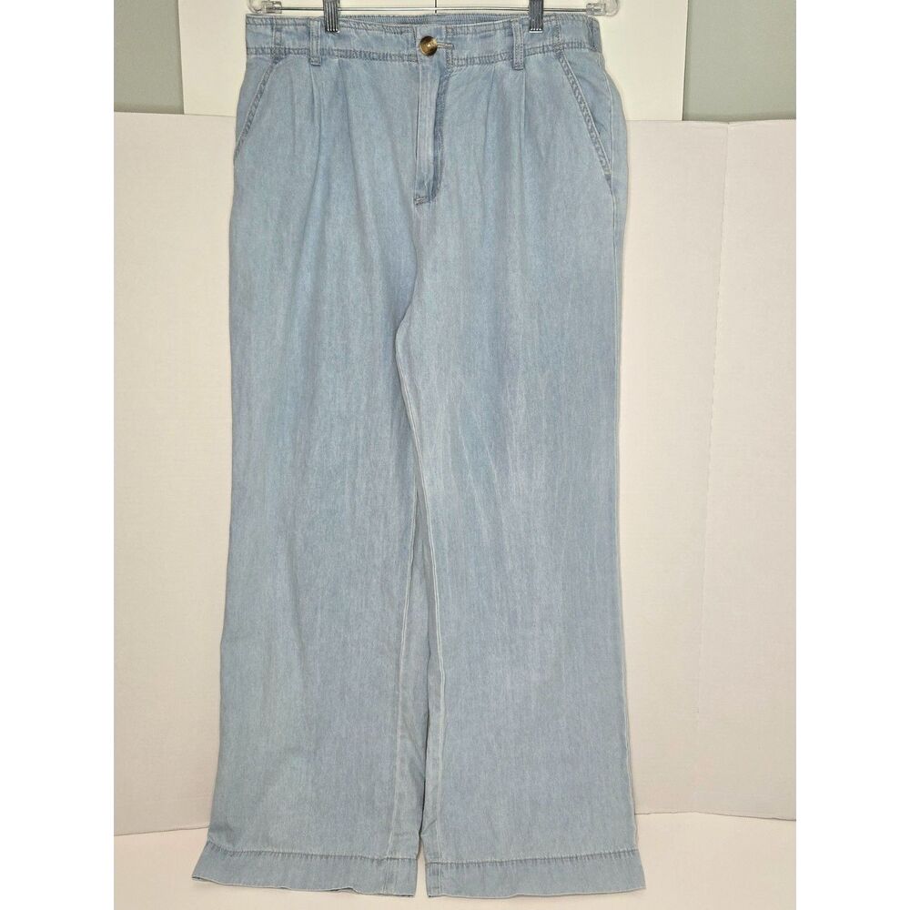 Wish List Wide Leg High Rise Denim Jeans | Women's Size Large | Light Wash Blue